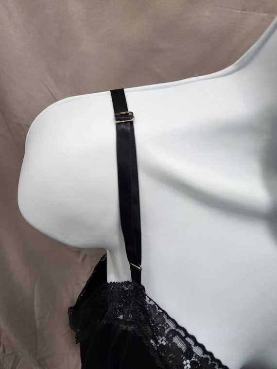 Vanity Fair Black Lace Lingerie Slip Dress, Vinta… - image 5