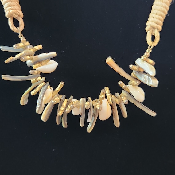 Miriam Haskell Vintage Abalone Seashell Necklace:… - image 4
