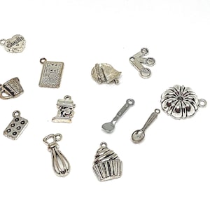 12 I LOVE to BAKE Charms, Antique Silver Food Charm Collection - Etsy