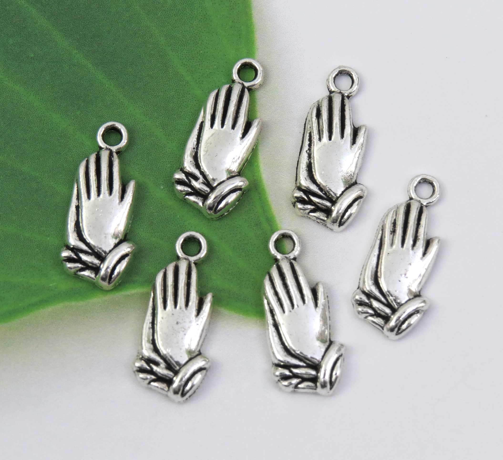 12 Praying Hands Charms, Antique Silver Religion Charm Collection, 19x9mm Etsy