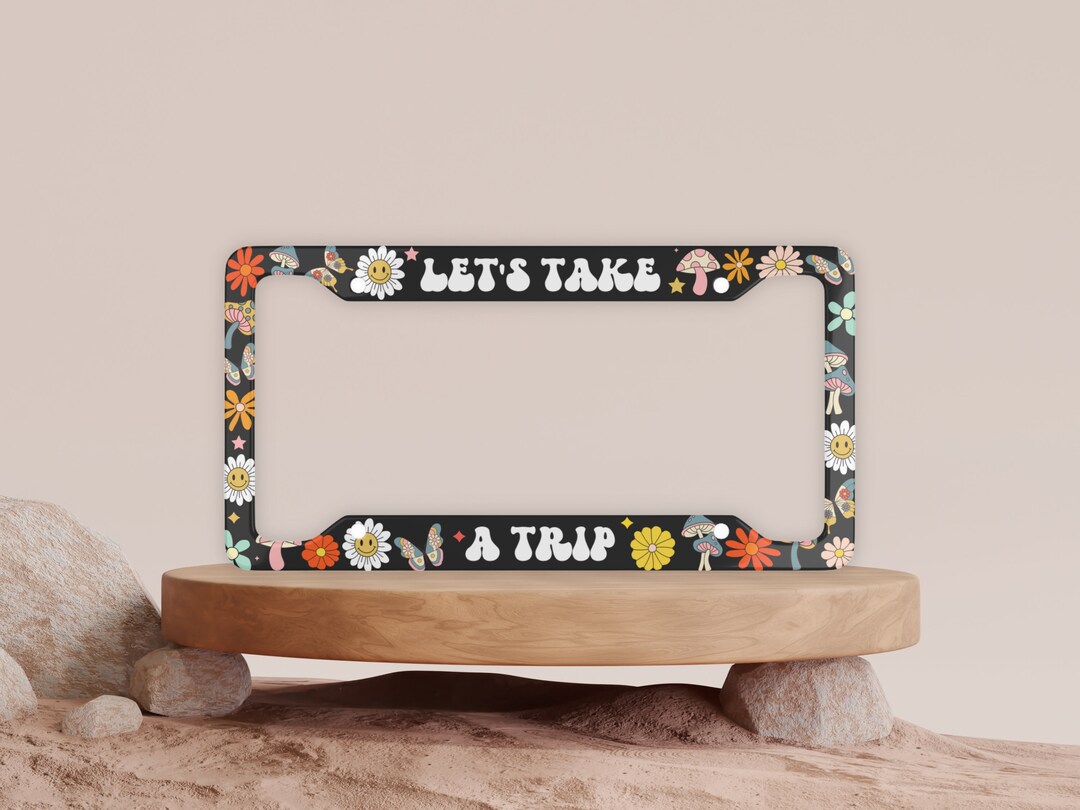 License Plate Frame Retro License Plate Cover Cute Car Etsy