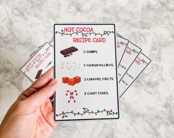 Hot Cocoa Recipe Sensory Bin Counting Cards *DIGITAL FILE | Holiday Homeschool Lesson, Sensory Bin Cards, Holiday Printable Toddler Activity