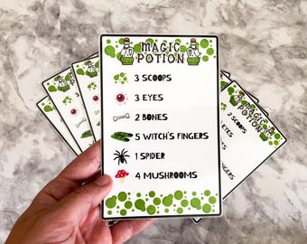 Magic Potion Sensory Bin Counting Cards *DIGITAL FILE | Halloween Homeschool Lesson, Sensory Bin Cards, Halloween Printable Toddler Activity