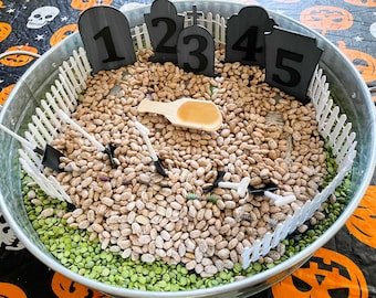 Graveyard Dig Sensory Bin Kit | Halloween Sensory Bin, Skeleton, Halloween Play Kit | *bin not included