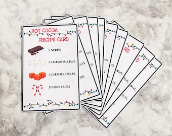 Hot Cocoa Recipe Sensory Bin Counting Cards | Holiday/Winter Homeschool Lesson, Sensory Bin Cards, Holiday/Winter Toddler Activity