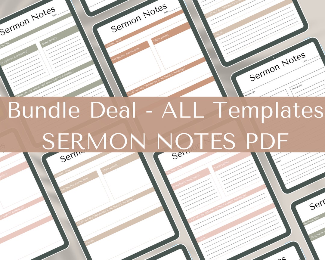 Sermon Notes Sermon Notes Printable Digital Sermon Notes Sermon Notes ...