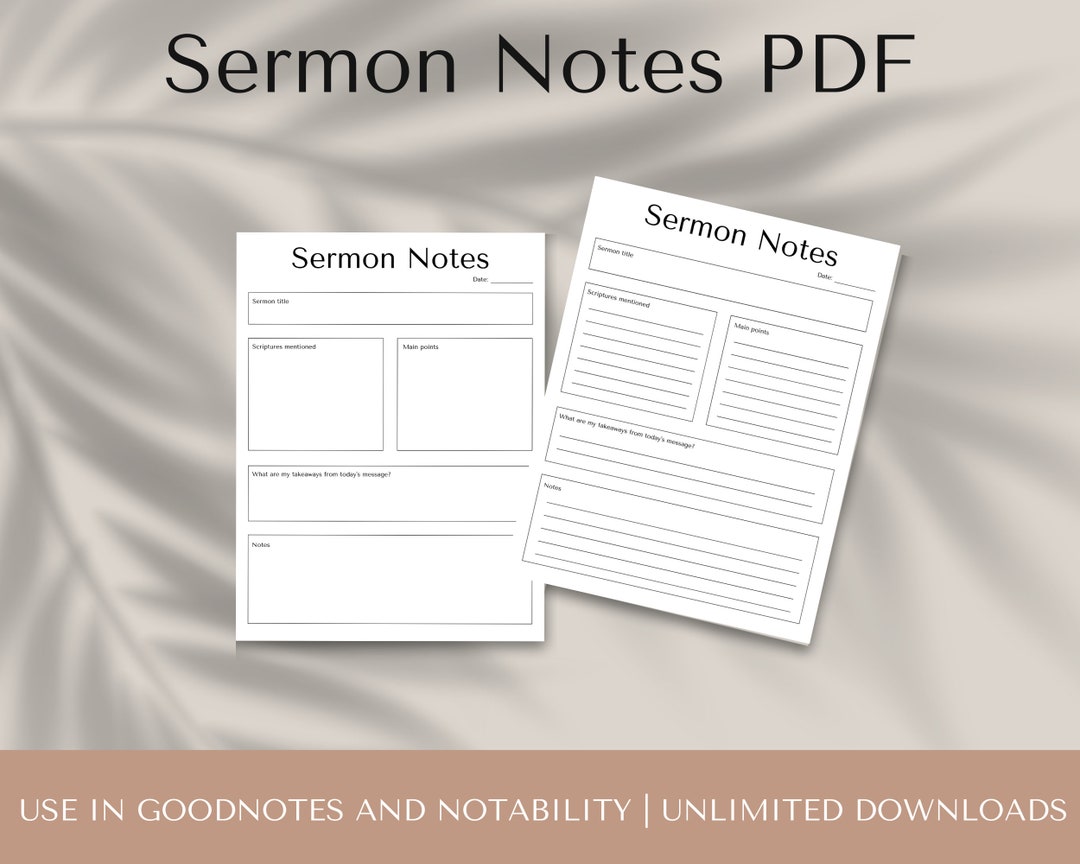 Ser Man Notes.pdf Sermon Notes PDF Sermon Notes Printable Digital Sermon Notes Sermon ...