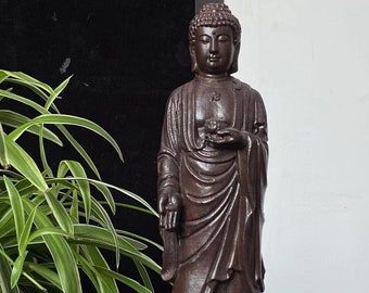 観音像 木彫り 菩薩 アンティーク 木彫り 僧侶 ヨガ 観音 ツゲ 仏教