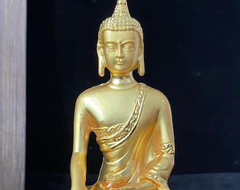 Copper Alloy with Gold Plated Nepal Buddha Statue for Zen Decor Shakyamuni Buddha Amitabha Figurine Hand Painting Lord Maitreya Figure craft