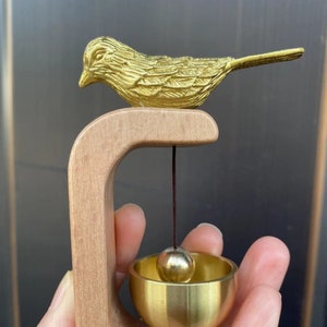 Copper Bell for Door Opening Decorative Wooden bell/ Hanging Bell Windows and Refrigerators Doorbell for Business When Entering Door Chime .