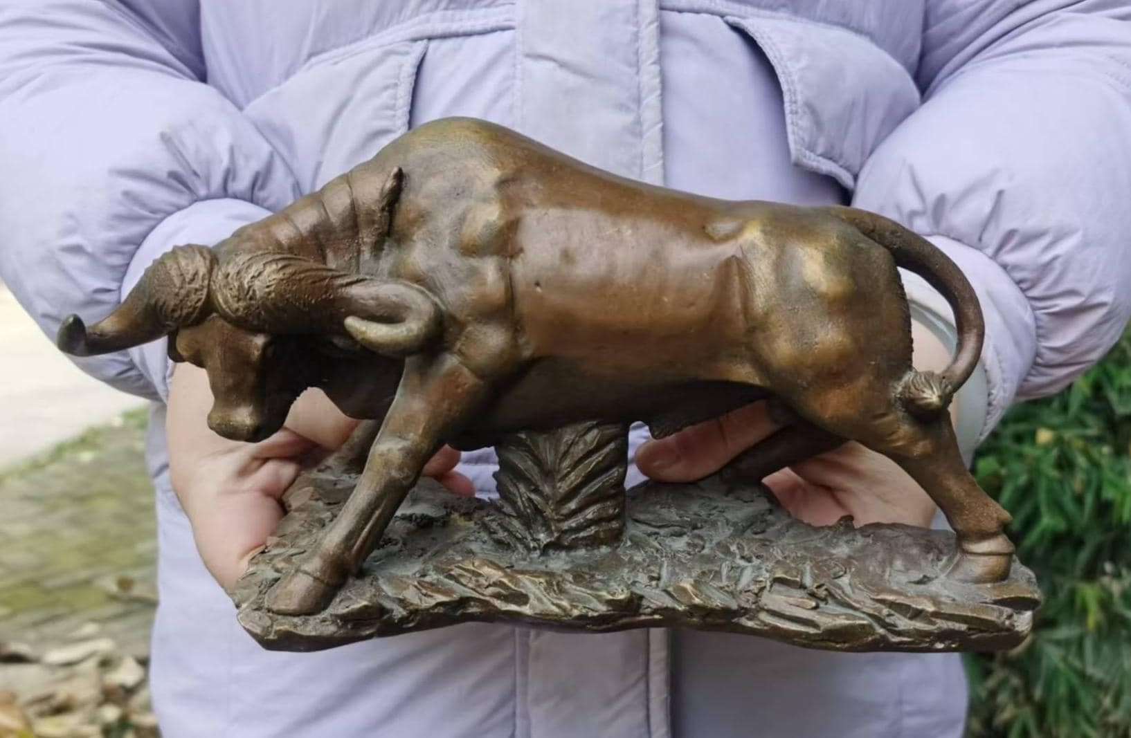 Vintage Wall Street Bronze Fierce Bull OX Statue, Feng Shui Bull ...