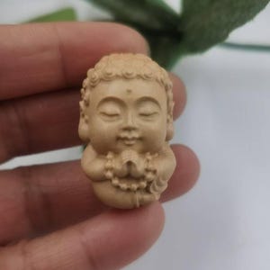 Exquisite Tibet wood buddha statue,Hand Carved wood carving Meditation,Zen ,car decor,key chain pendant,happy Buddha statue Feng shui decor.