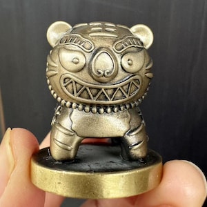 Brass tiger Statue, lucky Tiger Figure mascot,home Tiger figurine ornaments,Chinese zodiac tiger,Shelf cabinet decor Animal Lover Gift YM525
