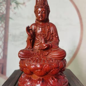 Wood guanyin Buddha Statue Carving Bodhisattva,Handcrafted Wood Carved Boxwood Buddhism Fine Meditation Tathagata Guanyin Quan Yin zen decor