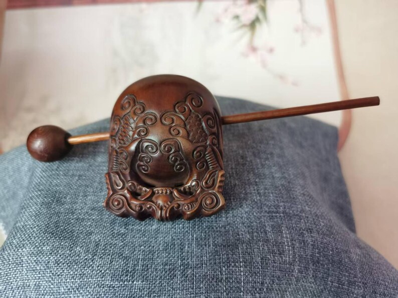 Natural Retro Wooden Muyu Mokugyo Buddhist Monk Instrument Drum Fish ...