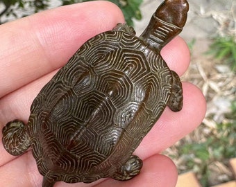 Vintage mini Copper Turtle Statue, Bronze Collectibles Figures for Home  Decor ,Longevity Tortoise Feng Shui Ornament Symbol of Peace