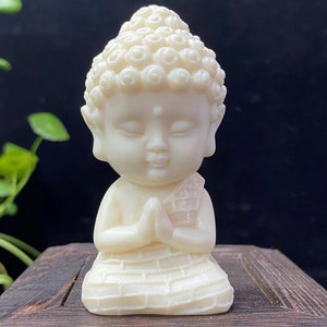Natural Wood White Mini Buddha statue, Crafts for Home Altar Zen Decoration Housewarming Gift Amitabha Bodhisattva Bodhisattva buddha YYM188