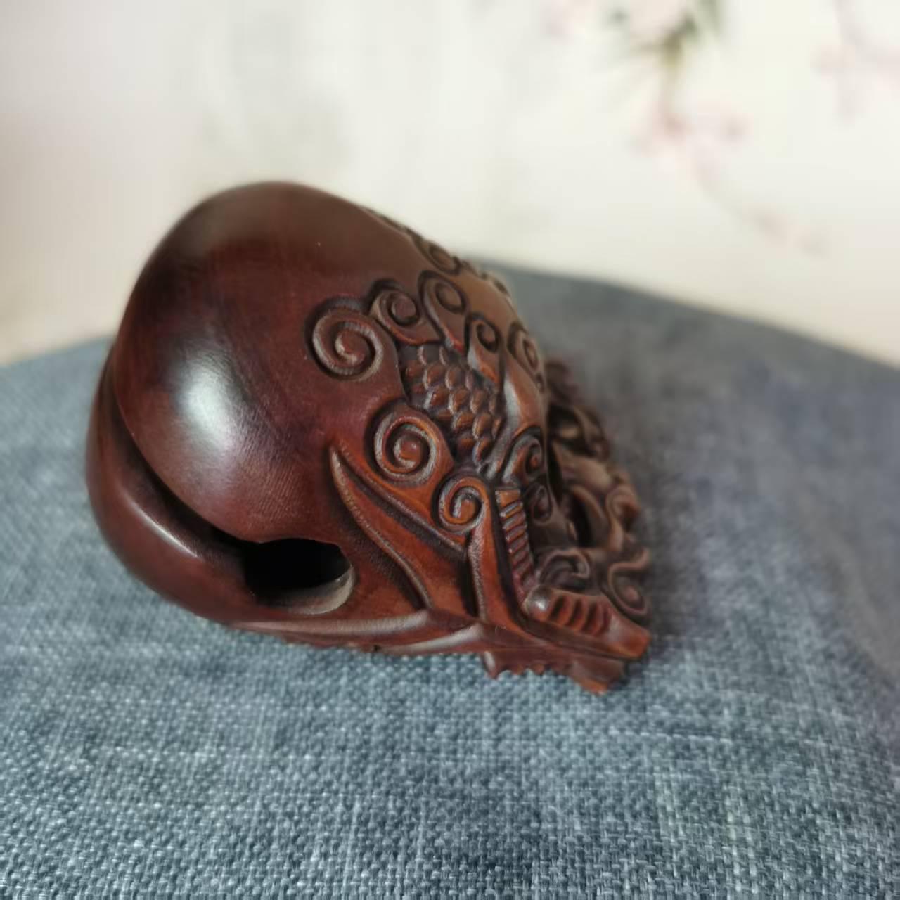 Natural Retro Wooden Muyu Mokugyo Buddhist Monk Instrument Drum Fish ...