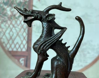 Estatua de Pixiu de la Riqueza de Cobre, Decoración Feng Shui, Kirin Pi Yao, Kylin de Cobre, Figura de Unicornio de Bronce, Decoración del Templo del León de Foo-Dogs MY133