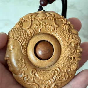Zen natural Wood buddha Statue pendant,wood Buddhism Buddha Pendant Amulet Budai Figure Buddhism Happiness God of Wealth Lucky Yoga Necklace