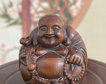 7.8インチ パダウク材 笑い仏像 - 風水装飾 - Etsy 日本