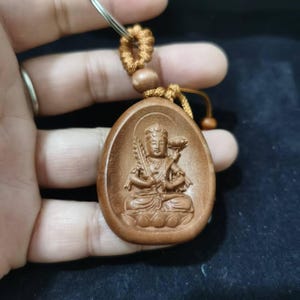 Exquisite Tibet wood buddha statue,Hand Carved wood carving Meditation,Zen ,car decor,key chain pendant,happy Buddha statue Feng shui decor.