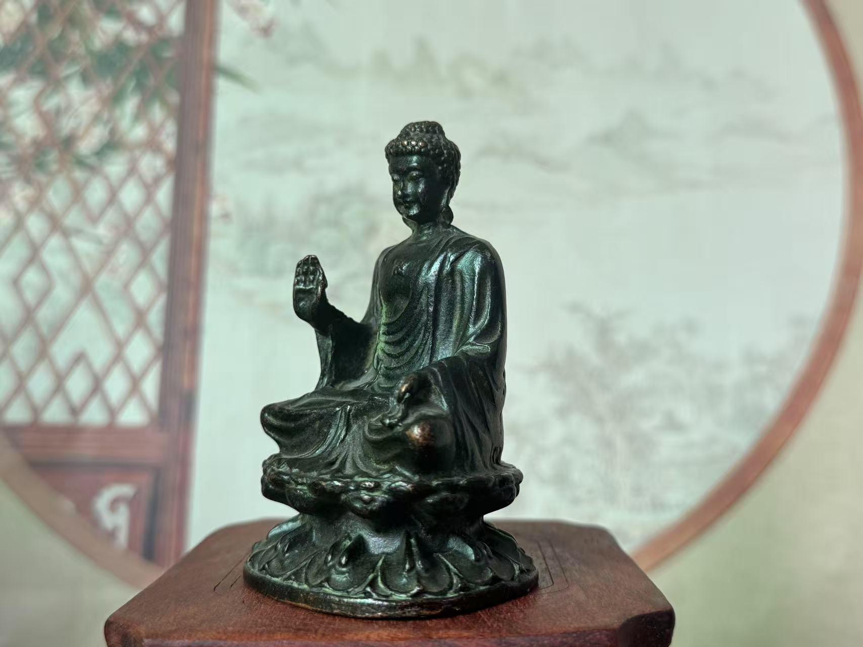 釈迦牟尼仏像 銅製 仏像 彫刻 置物 開運 風水 釈迦牟尼仏像 銅製 仏像