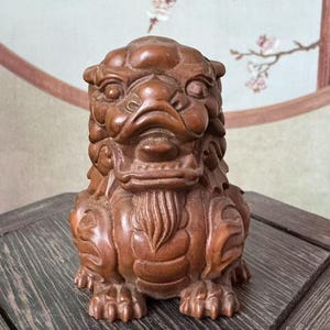 Handmade Wooden Carving Craft qilin Decorative Figurine Sculpture Artwork Collected in Family Office and LivingRoom wood indoor pixiu statue