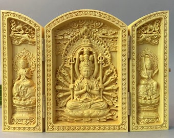 木製 観音像 木製観音仏像（高さ7.8インチ） - Etsy 日本