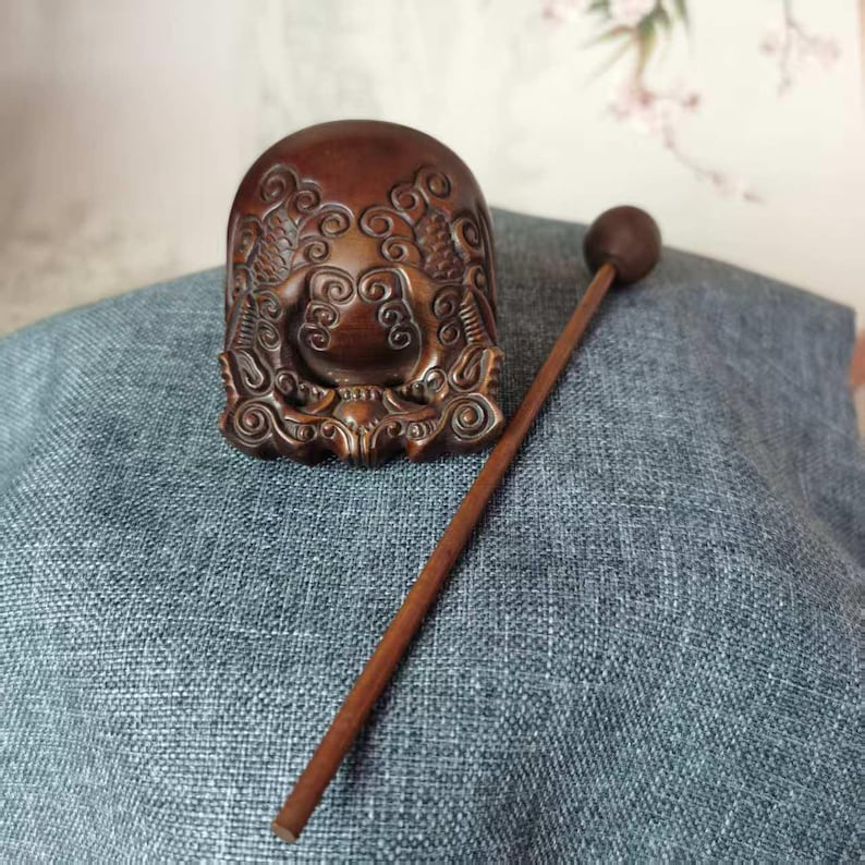 Natural Retro Wooden Muyu Mokugyo Buddhist Monk Instrument Drum Fish ...