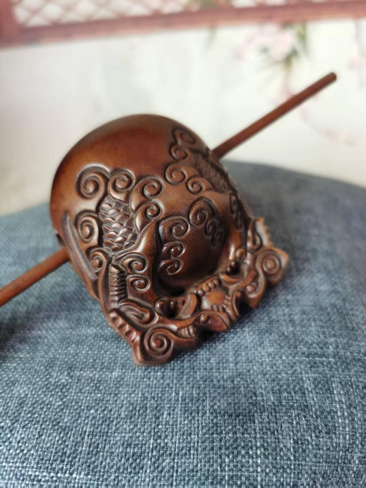 Natural Retro Wooden Muyu Mokugyo Buddhist Monk Instrument Drum Fish ...