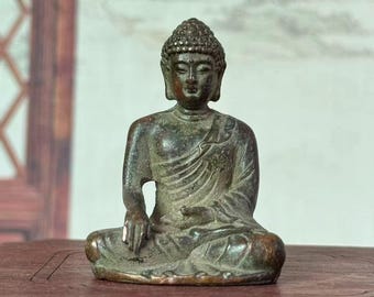 Tibet mini Copper Buddha Statue Home Office Decor,Small Buddha Figurine Ornament Feng Shui Good Luck Pocket Buddha Bodhisattva buddhism