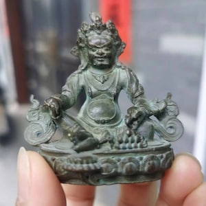 Mini Tibetan Copper Buddha Amitabha Buddha Statue Buddhism Temple ornament meditation Figurine Home Decoration Car Decor Fengshui decor zen
