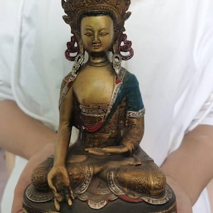 Feng shui Copper buddha tibetan Buddha Statue Shakyamuni  for Home Decor, Outdoor for Zen Decor Buda  Indoor Gift for Relaxation Meditation