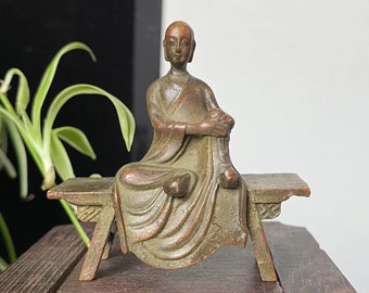 Tibet buddha statue,copper Mini Bench Buddha Amitabha Fengshui  Buddhism Buddhist Gifts Meditation,Zen,car decor,Pocket Buddha collection.