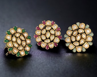 Kundan ring/Polki ring/big statement ring/Fine kundan jewelry/Foiled kundan Indian finger ring/Wedding jewelry/Bollywood jewelry/Punjabi