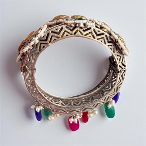 German silver designer kada- Indian fusion jewelry image 3
