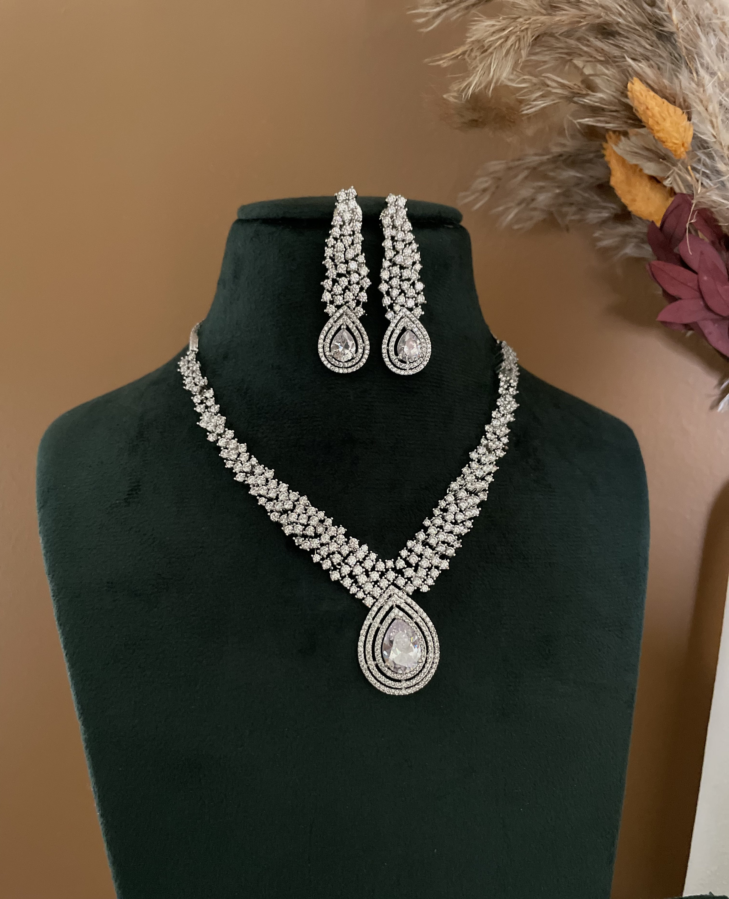 Fake diamond statement necklace best sale