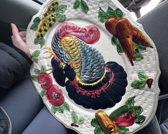 Vintage Italian Hand Painted Thanksgiving Platter