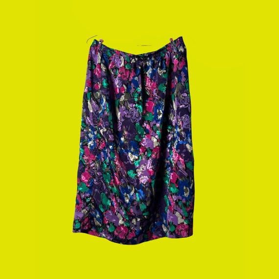 Large // Vintage Colorful Floral Print Shirt // P… - image 1