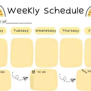 Simple Weekly Schedule Planner - Digital Download