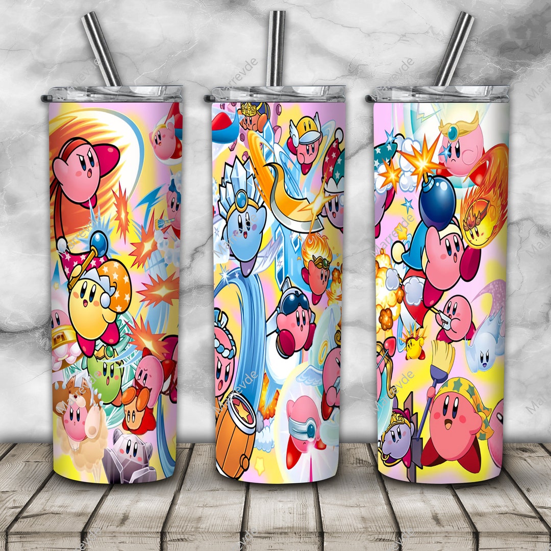 Kirby Tumbler Wrap Kirby 20oz Skinny Tumbler Wrap Design PNG Etsy