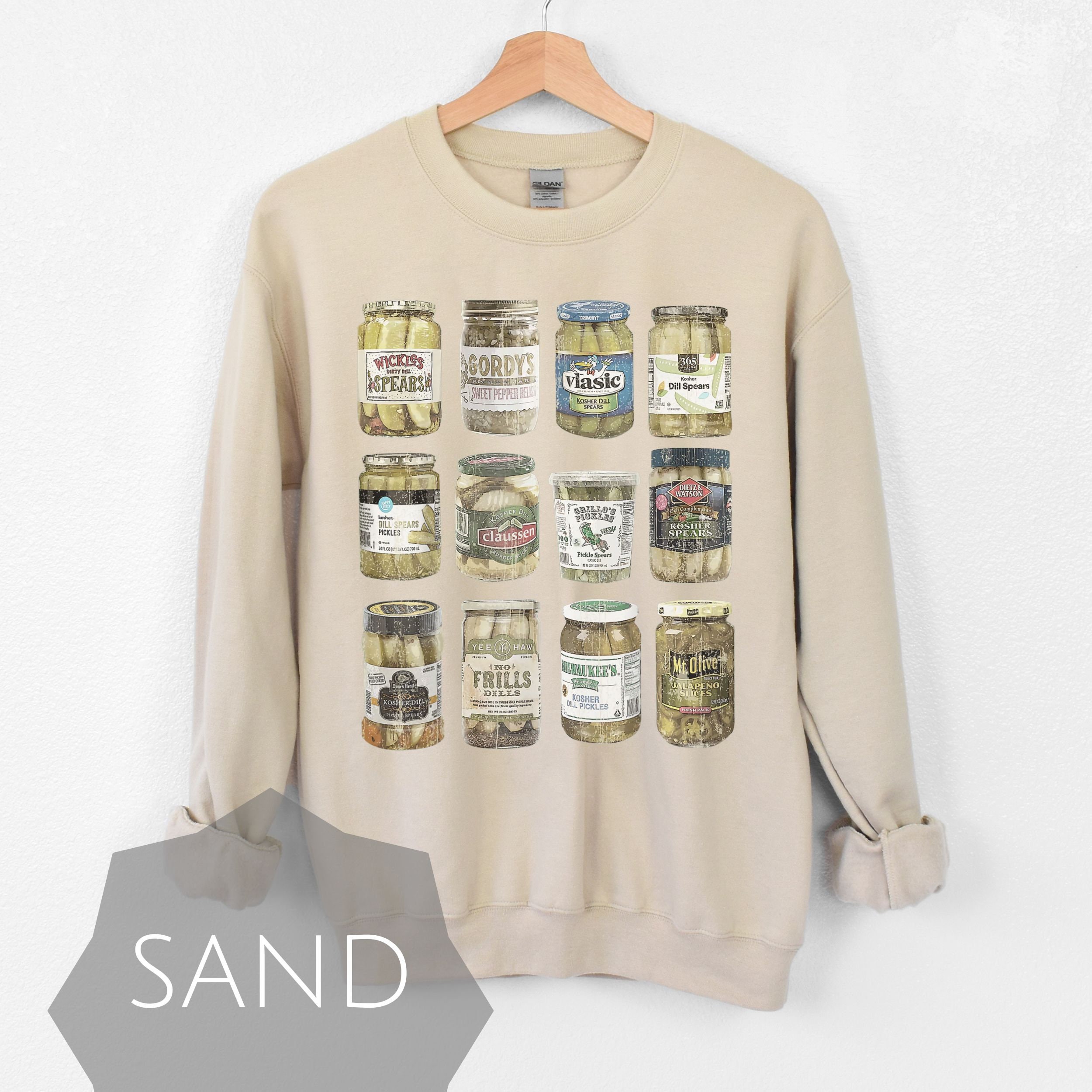 Discover Vintage Canned Pickles Sweatshirt, Pickle Lovers Sweatshirt, Cool Pickle Sweatshirt