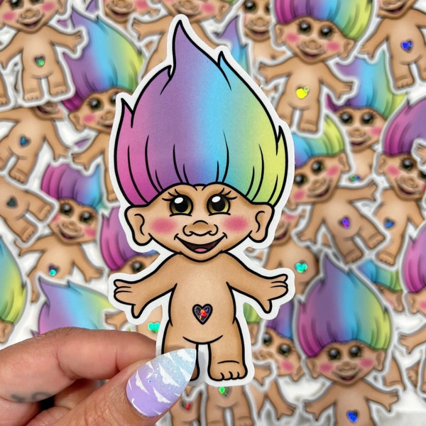 Troll Doll 90's - Vinyl Glitter Sticker