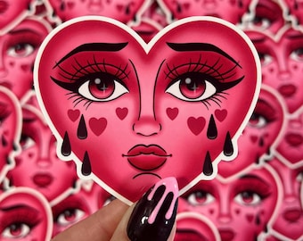 Crying Heart v2 - Vinyl Sticker
