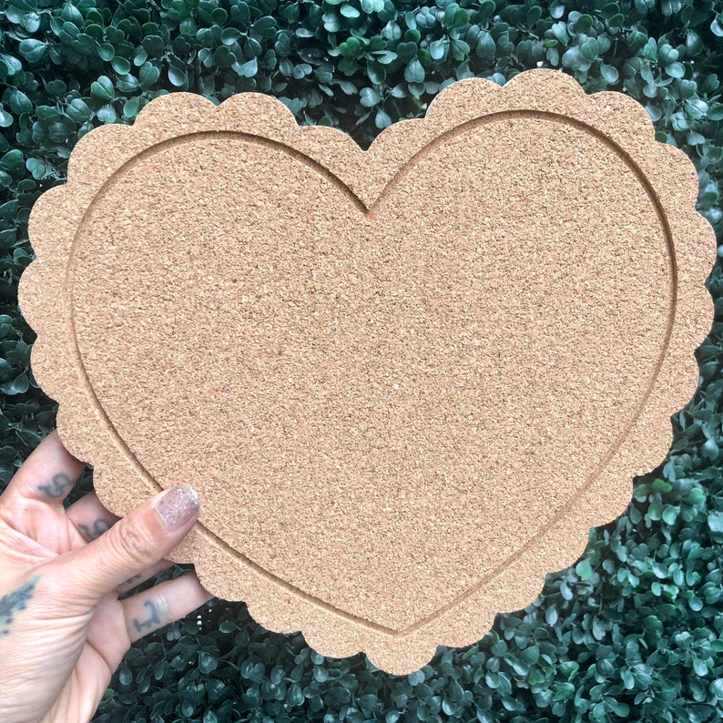 Heart Shaped Pin Cork Board Etsy