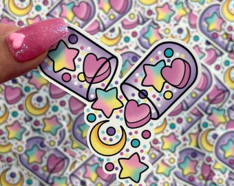 Kawaii Pill Capsule - Vinyl Sticker