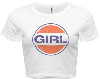 Girl Logo Shirt Pamela Anderson 90's - Women's Crop Top