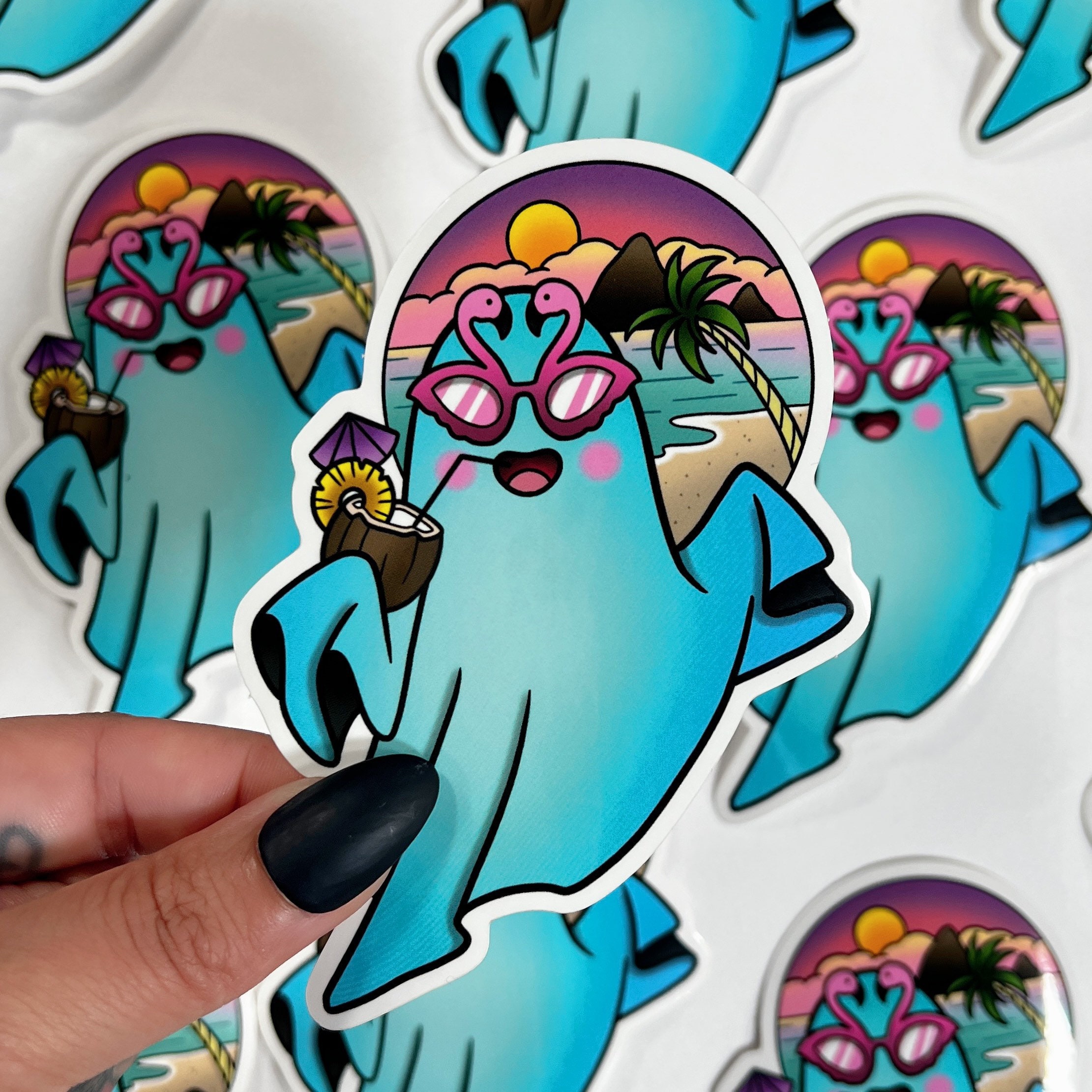 Vacation Ghost - Vinyl Sticker - Etsy