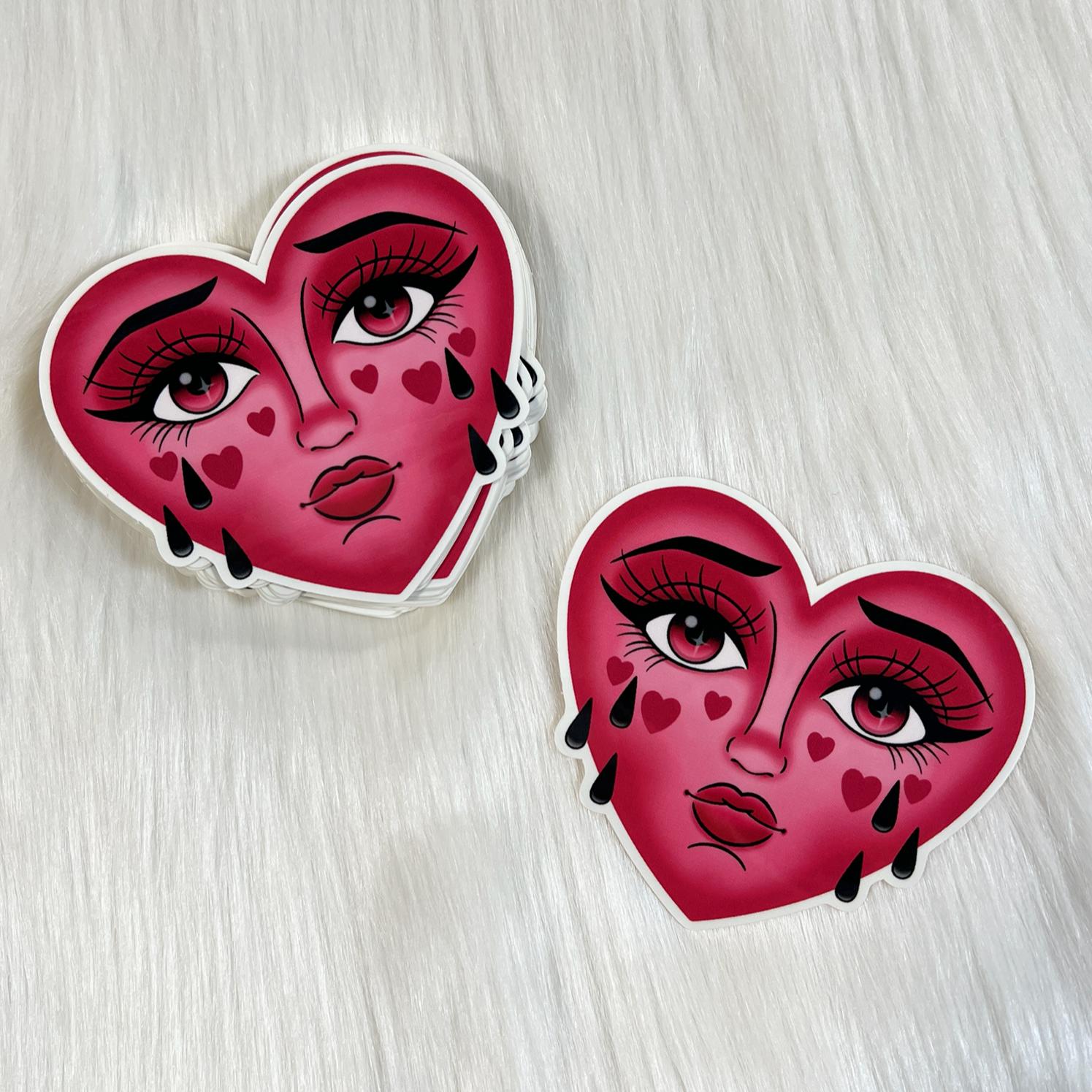 Crying Heart V2 - Vinyl Sticker - Etsy